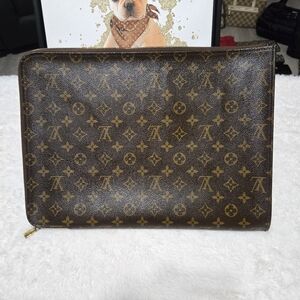 Louis Vuitton Monogram Canvas Poche Documents Portfolio Case Laptop Sleeve EUC